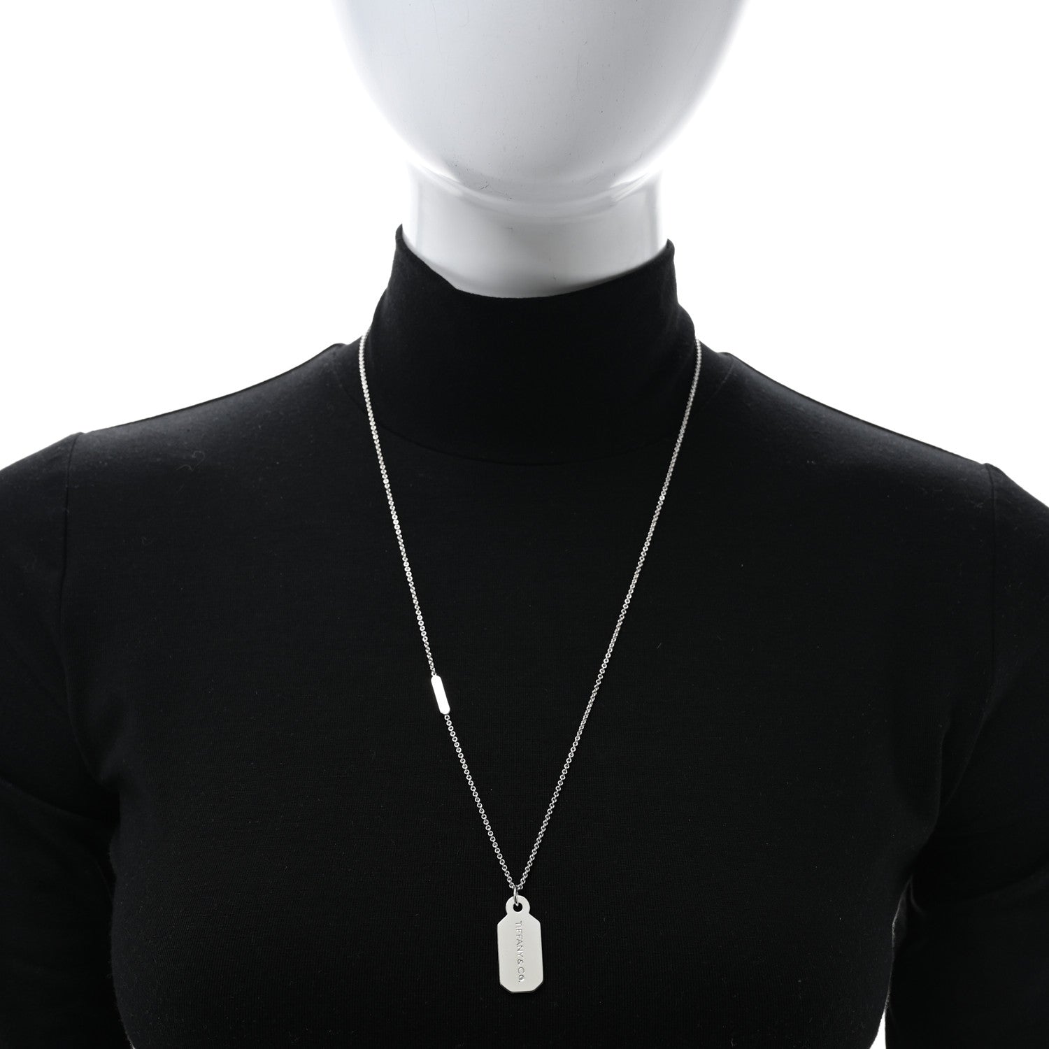 Tiffany Sterling Silver Diamond Price Tag Pendant Necklace 2 of 4