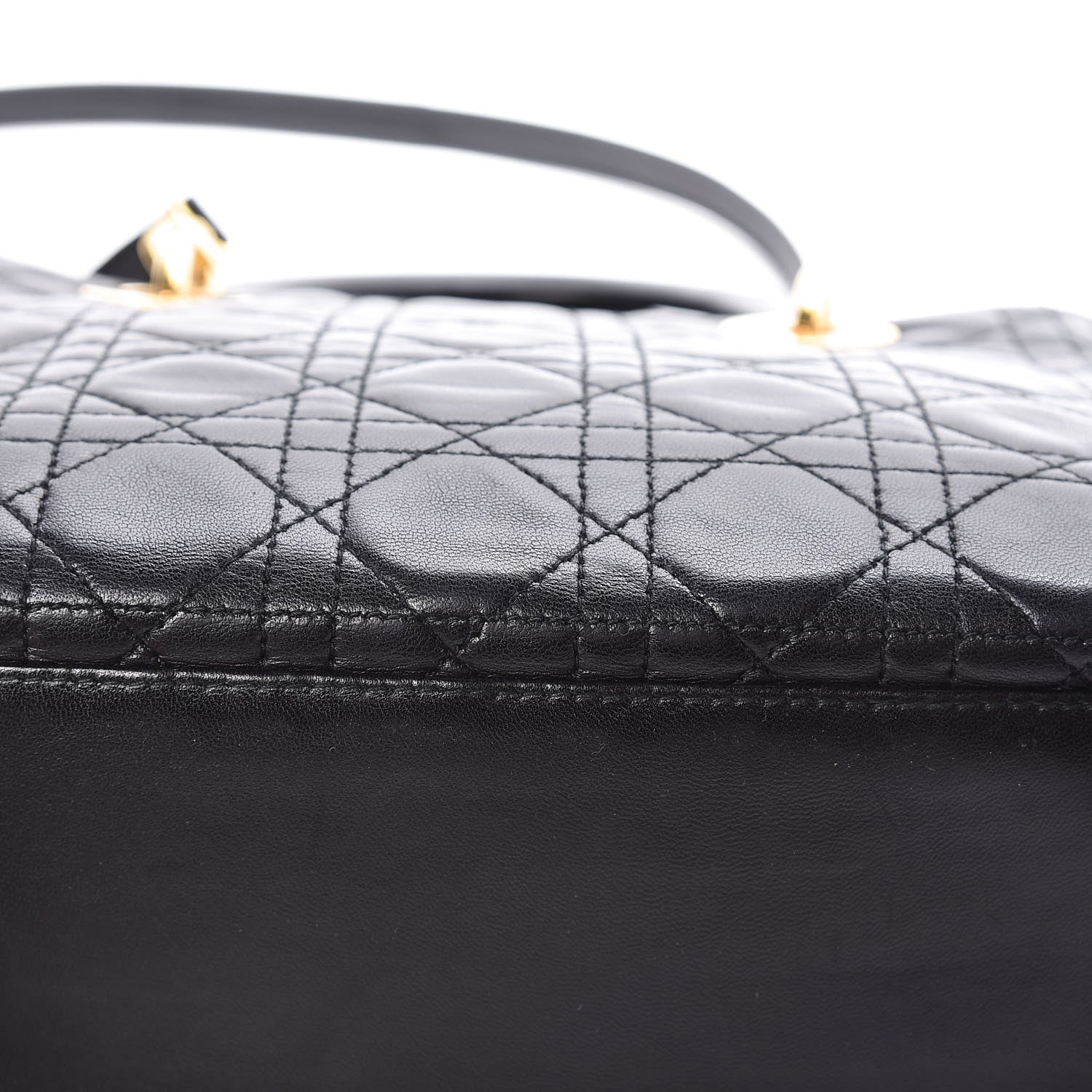 Christian Dior Lambskin Cannage Medium Lady Dior Black 16 of 17