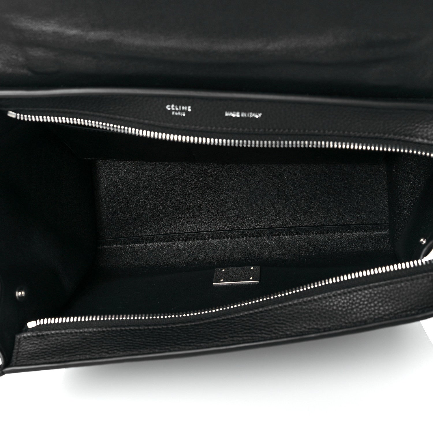 Celine Drummed Calfskin Suede Small Trapeze Black 7 of 9