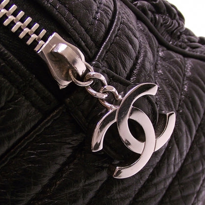 Chanel Lambskin Classic Crinkled Scrunched Bowler Black 8 of 10