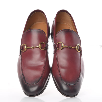 Gucci Calfskin Horsebit Mens Jordaan Loafers 10 Strong Red 5 of 11