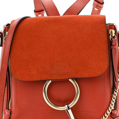 Chloe Suede Calfskin Small Faye Backpack Sepia Red 8 of 11