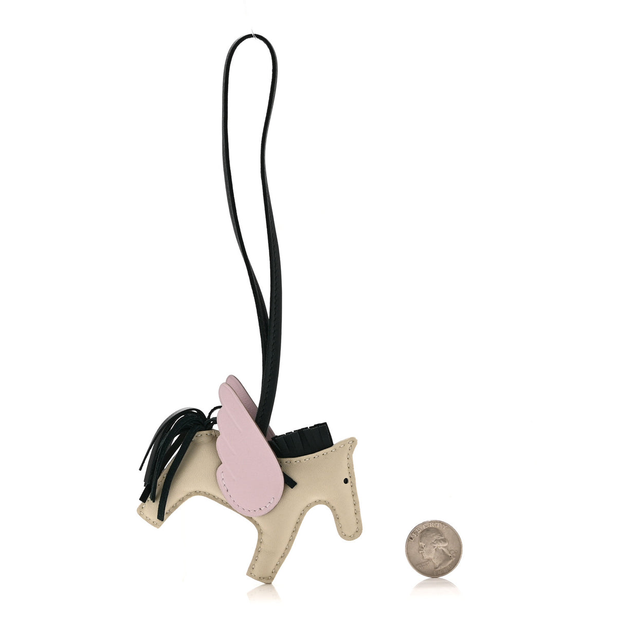 Hermes Milo Lambskin Grigri Rodeo Pegase Horse Bag Charm PM Craie Mauve Pale Vert Cypress 2 of 5