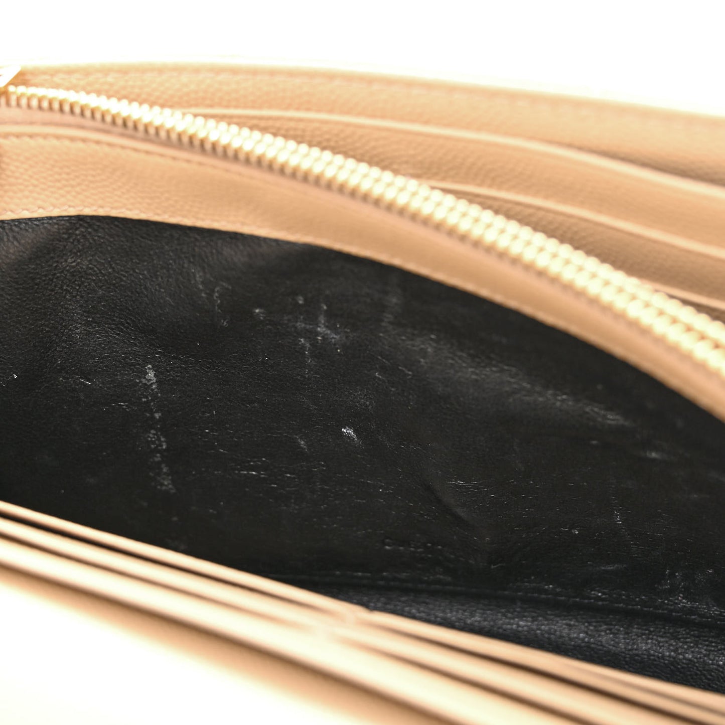 Grain De Poudre Matelasse Chevron Monogram Chain Wallet Dark Beige