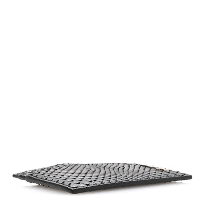 Saint Laurent Snakeskin Monogram Credit Card Case Black 4 of 8