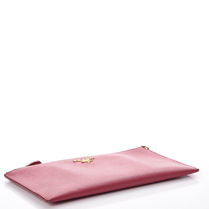 Prada Saffiano Flat Zip Wristlet Peonia 4 of 13