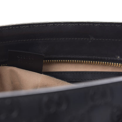 Gucci Guccissima Small Zippered Bucket Tote Black 9 of 10