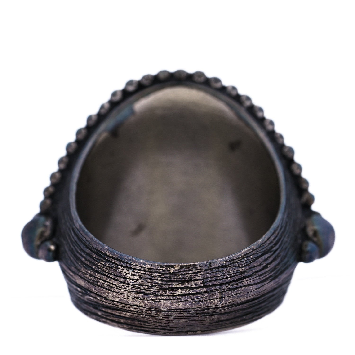 Chanel Metal Porcelain CC Ring 6.25 53 Black White 3 of 5