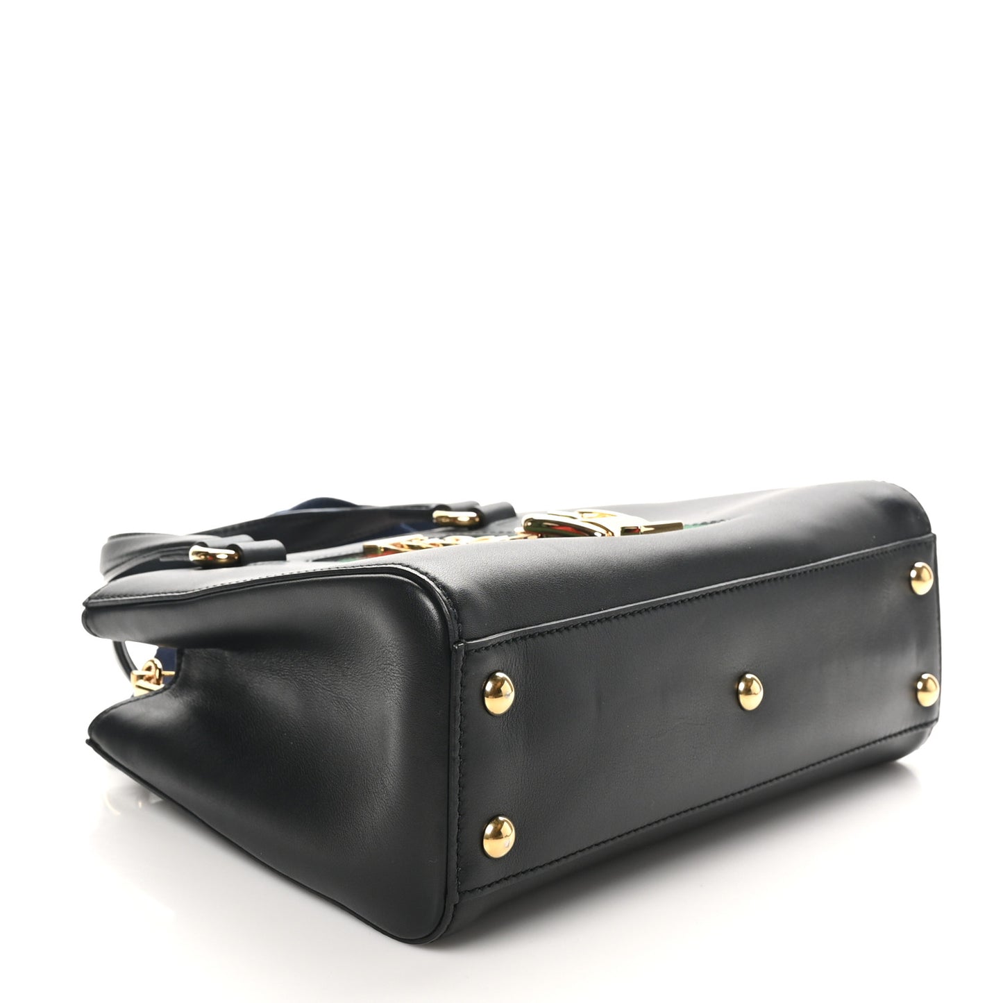 Calfskin Medium Sylvie Top Handle Tote Black