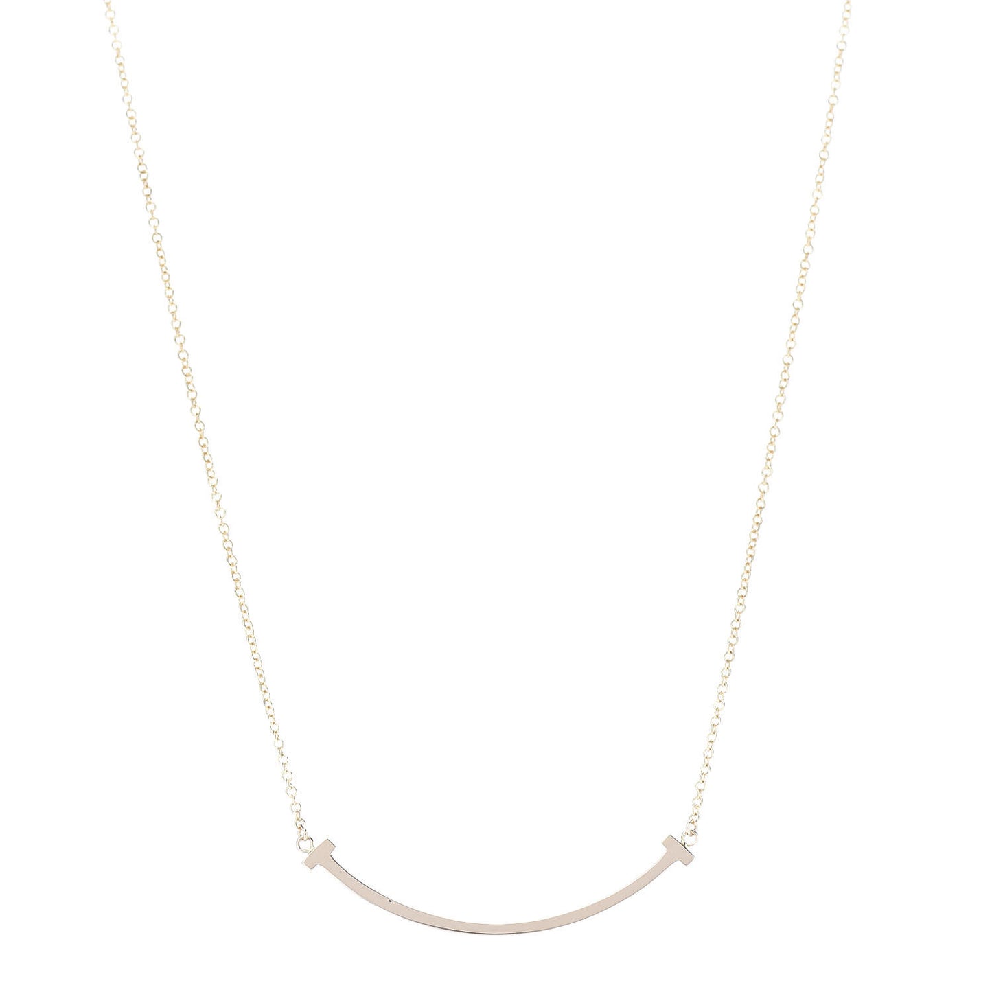 18K Rose Gold Small T Smile Pendant Necklace