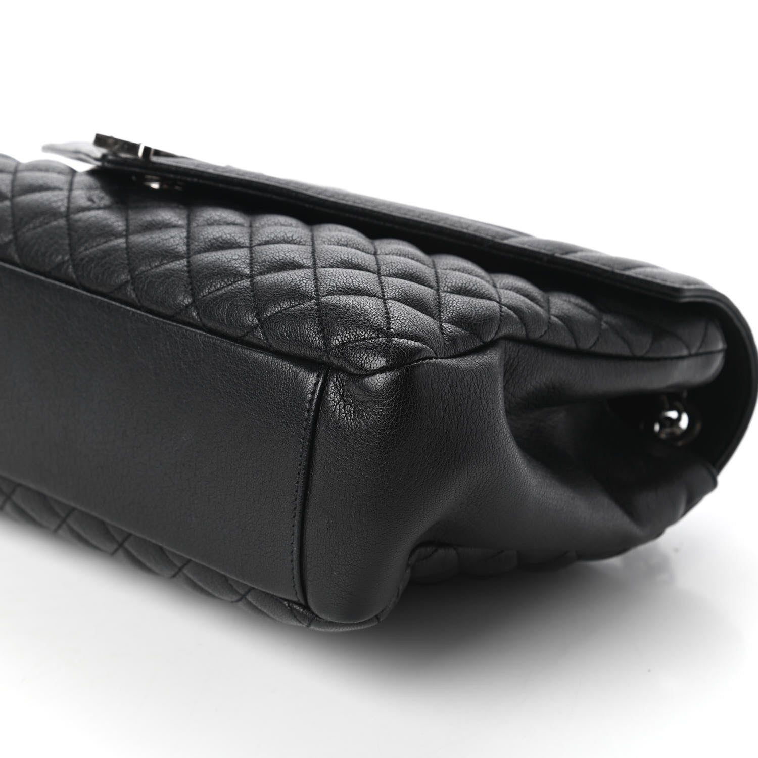 Saint Laurent Calfskin Mixed Matelasse Triquilt Large Monogram Satchel Black 7 of 10