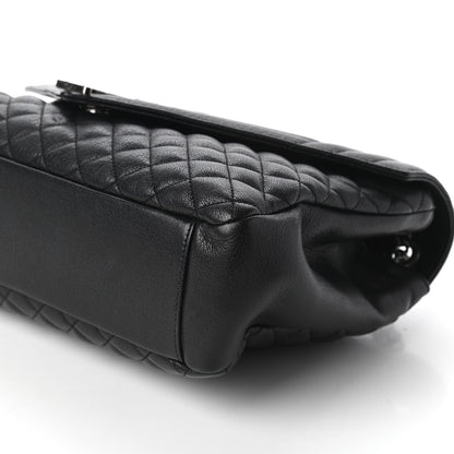 Saint Laurent Calfskin Mixed Matelasse Triquilt Large Monogram Satchel Black 7 of 10