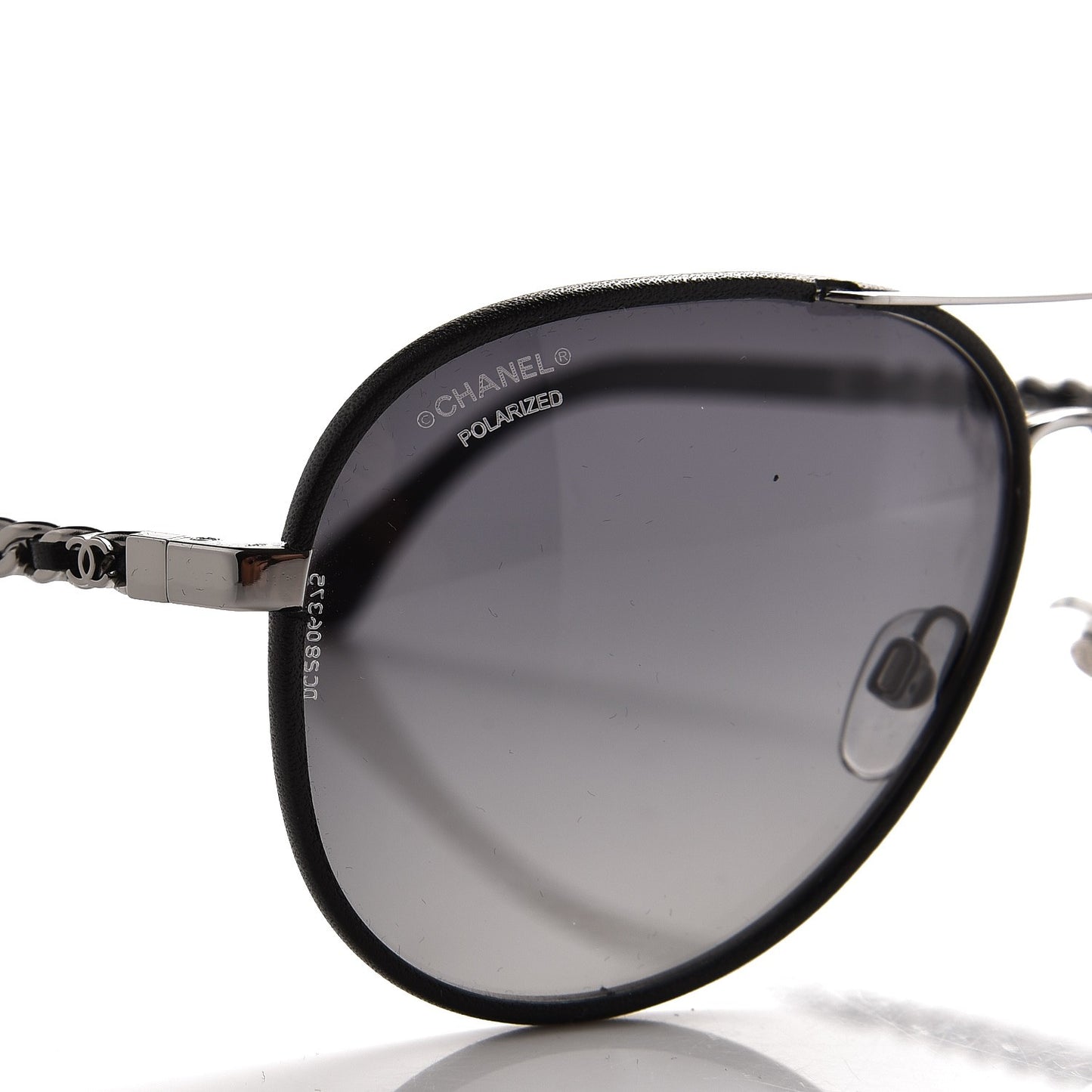 Lambskin Aviator Chain Sunglasses 4194-Q Black