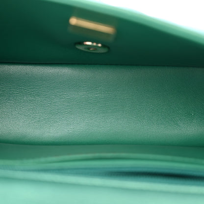 Chanel Iridescent Calfskin Quilted Mini Rectangular Flap Green 5 of 11