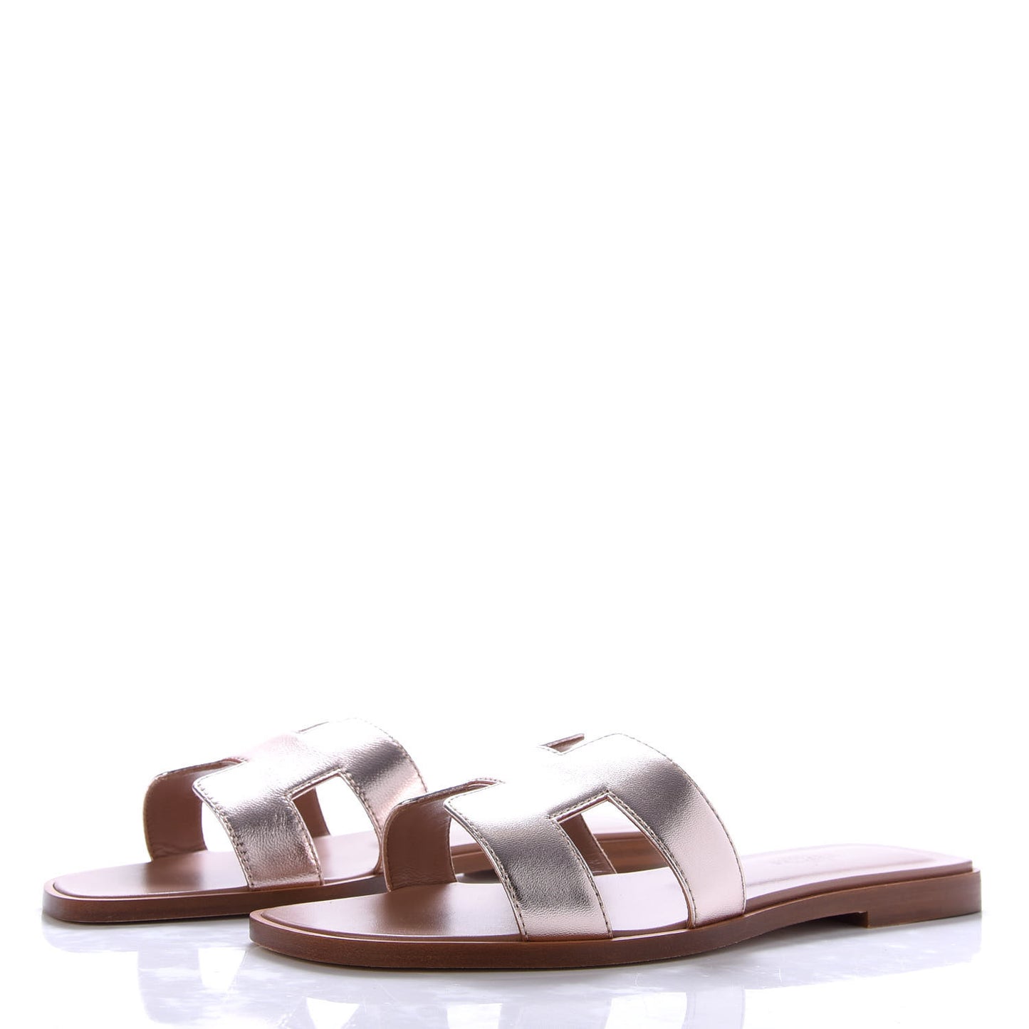 Metallic Nappa Oran Sandals 37 Rose Dore