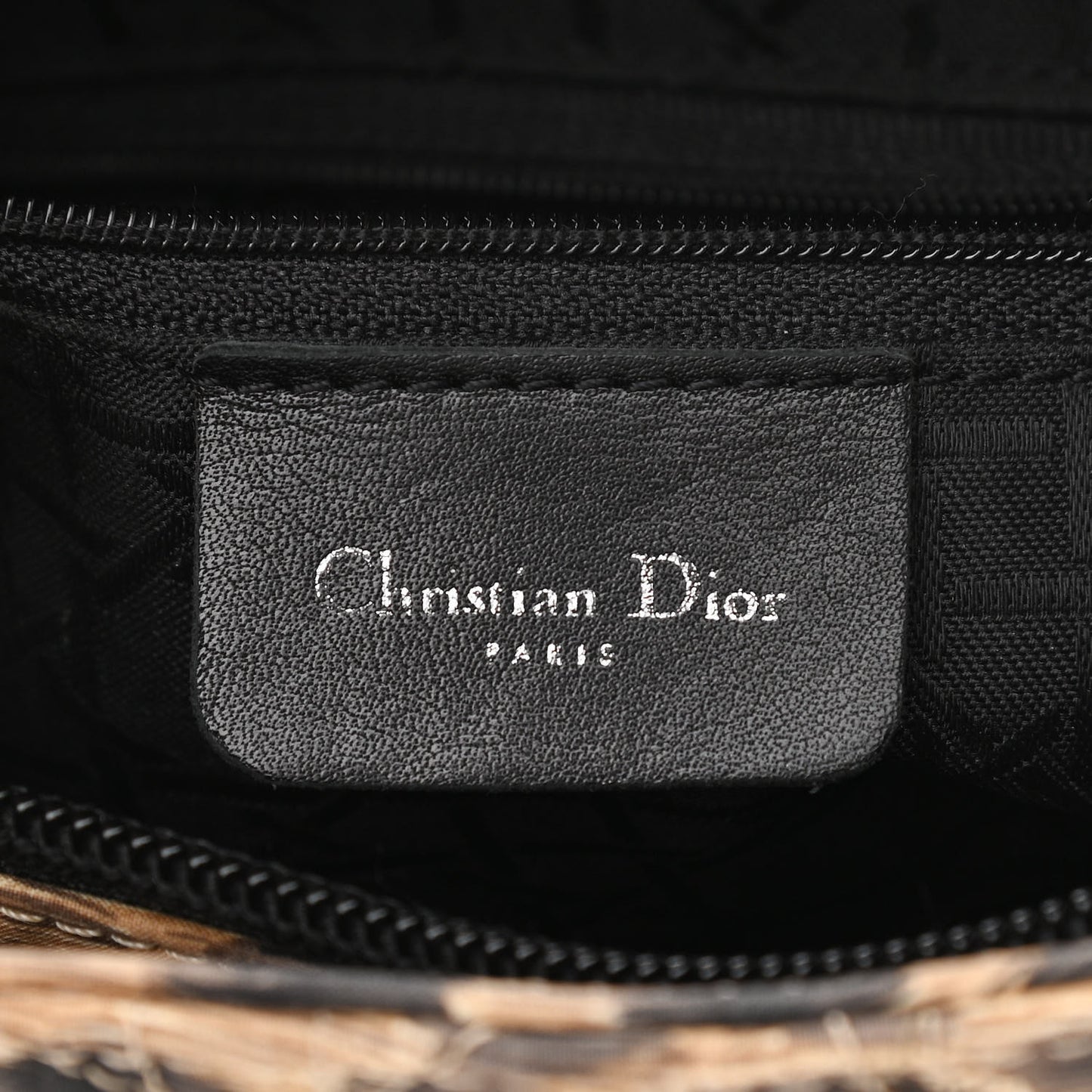 Canvas Leopard Print Medium Lady Dior
