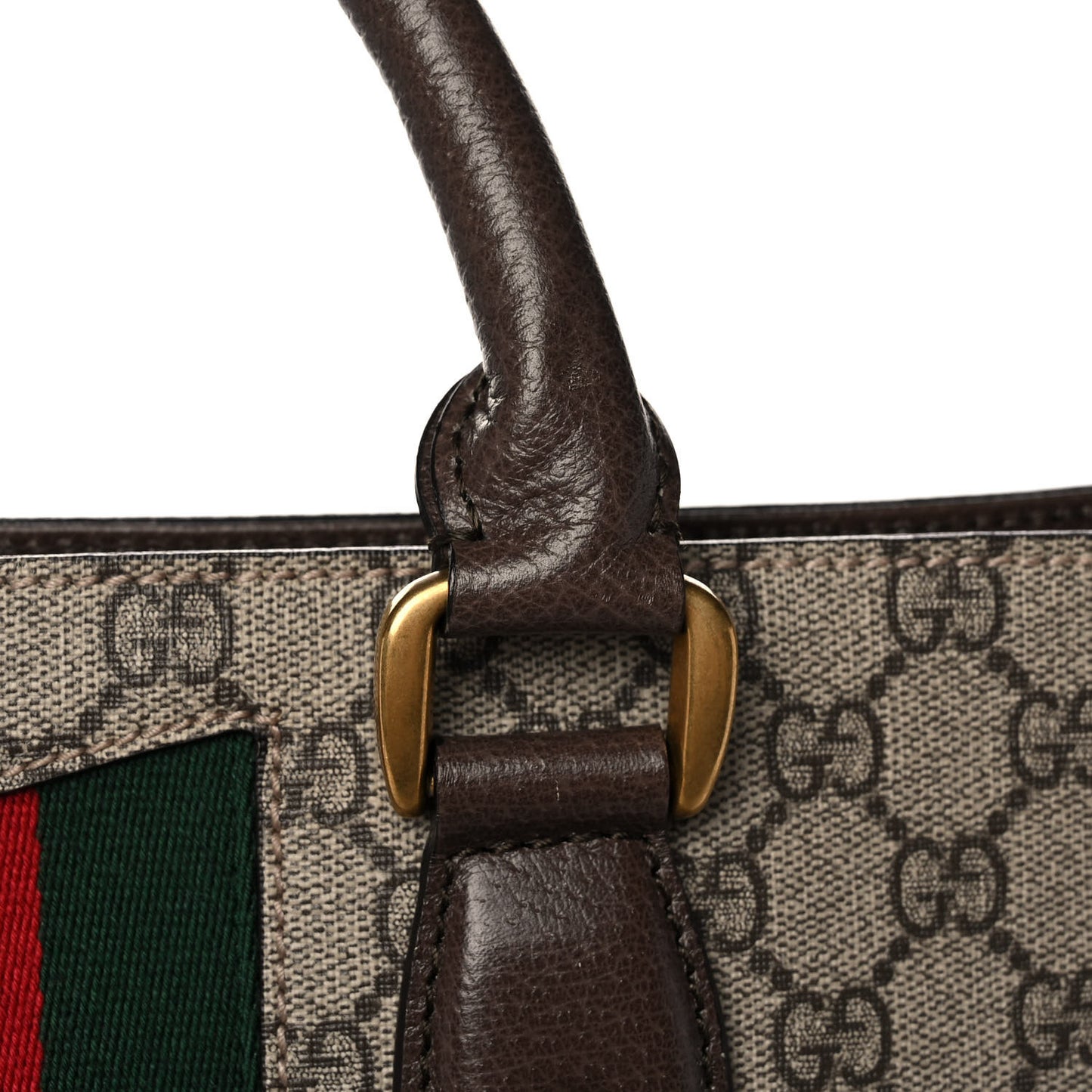 GG Supreme Monogram Web Animalier Bee Vertical Tote Brown