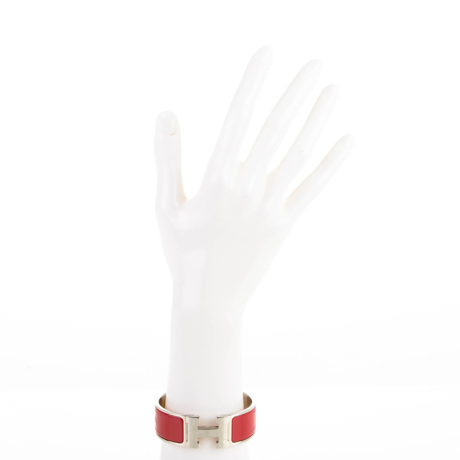 Hermes Enamel Wide Clic Clac H Bracelet GM Red 2 of 4