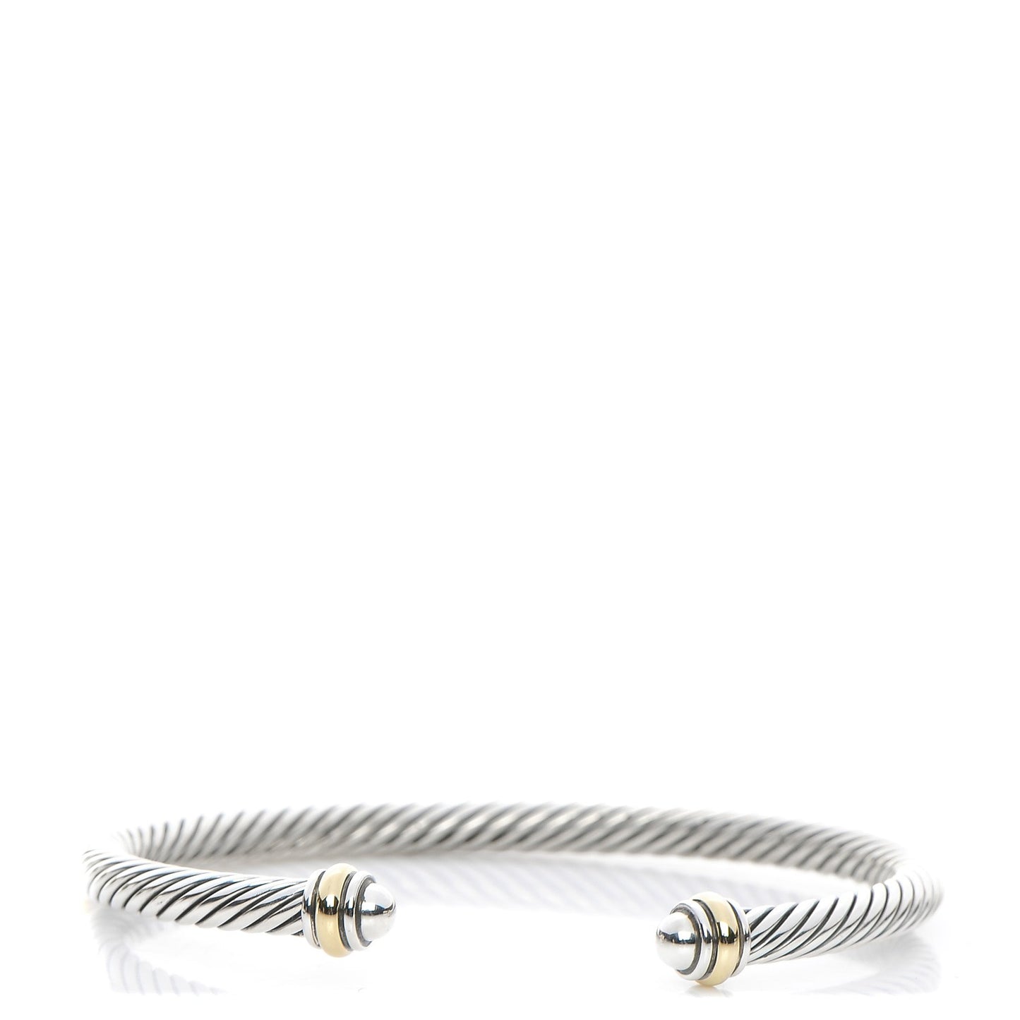 Sterling Silver 18K Yellow Gold 4mm Cable Classics Bracelet