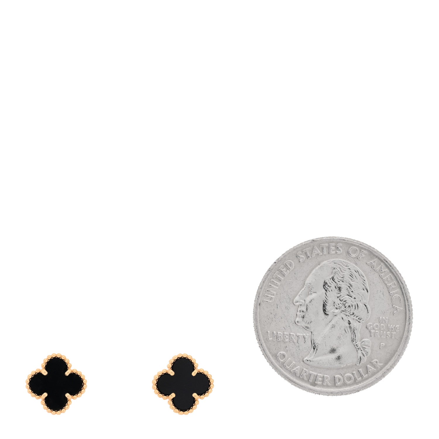 Van Cleef & Arpels 18K Yellow Gold Black Onyx Sweet Alhambra Earrings 2 of 5