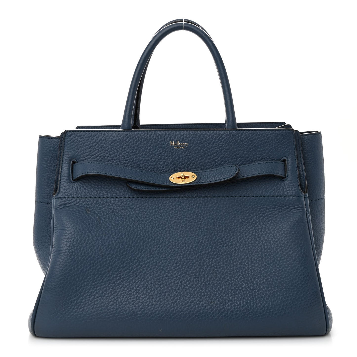 Heavy Grain Small Belted Bayswater Tote Blue