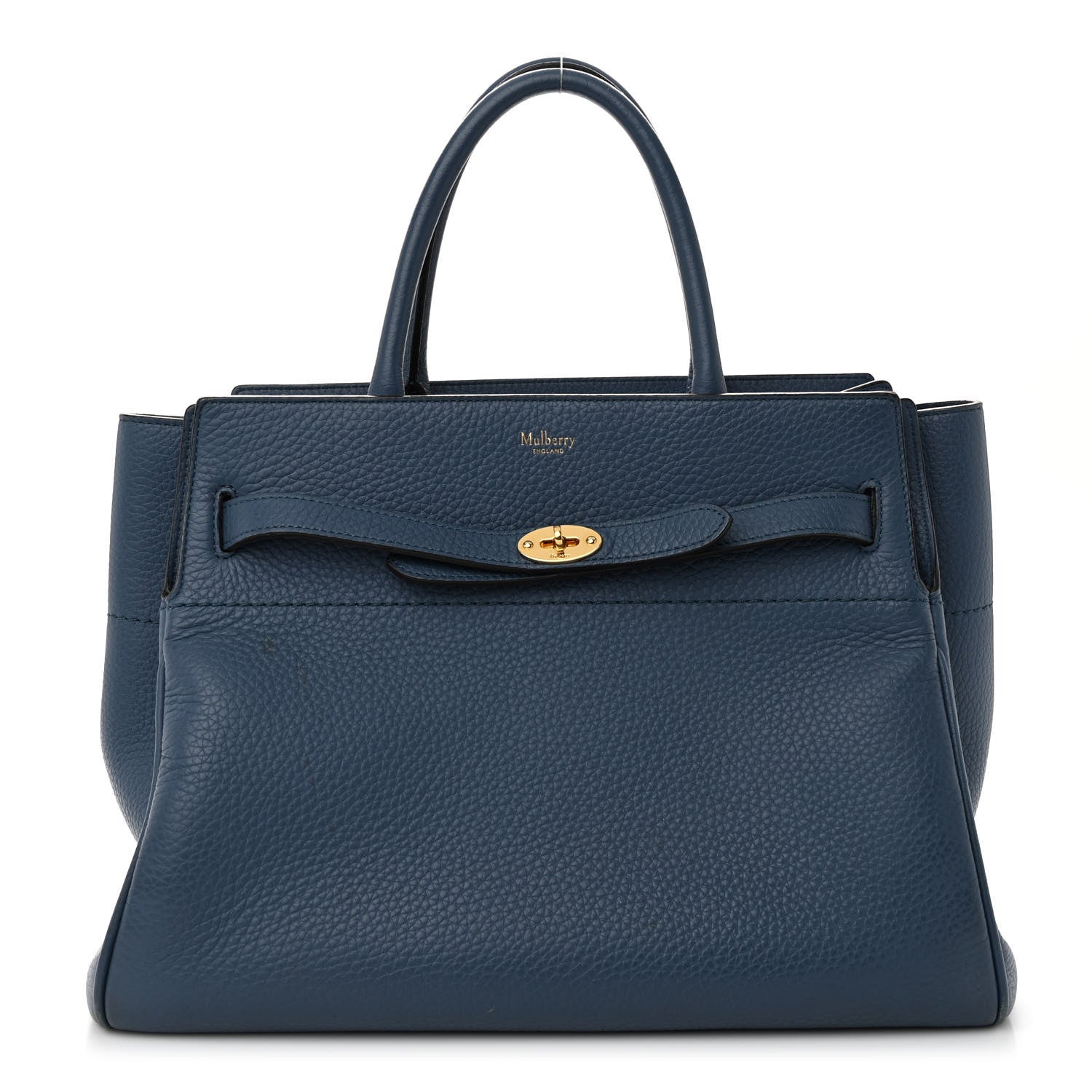 Mulberry Heavy Grain Small Belted Bayswater Tote Blue 1 of 10