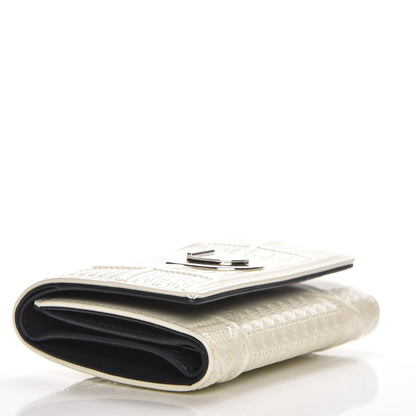 Christian Dior Metallic Patent Micro-Cannage Diorama Elancee Wallet Off White 4 of 7
