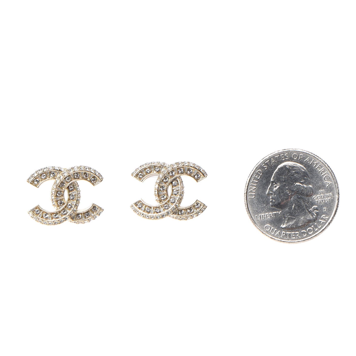 Crystal CC Earrings Gold