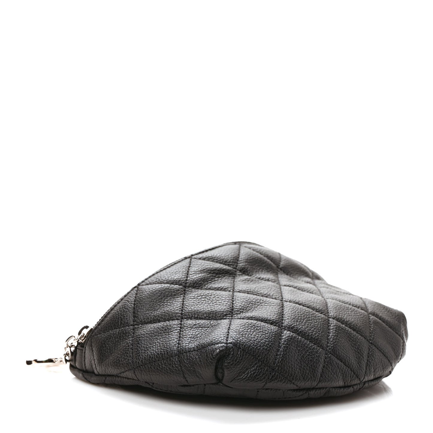 Grained Calfskin Quilted Waist Belt Bag Black