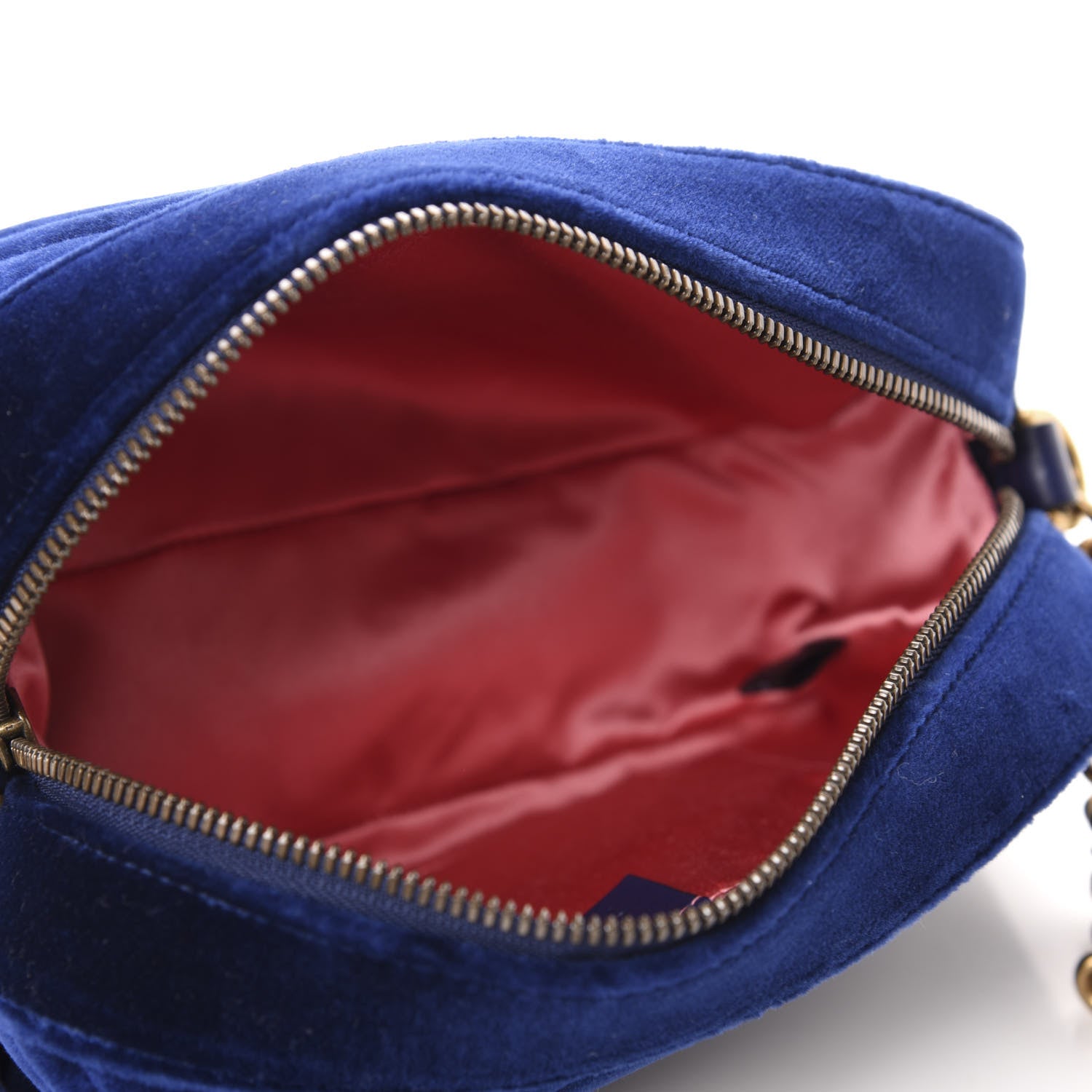 Gucci Velvet Matelasse Small GG Marmont Chain Shoulder Bag Cobalt 5 of 10