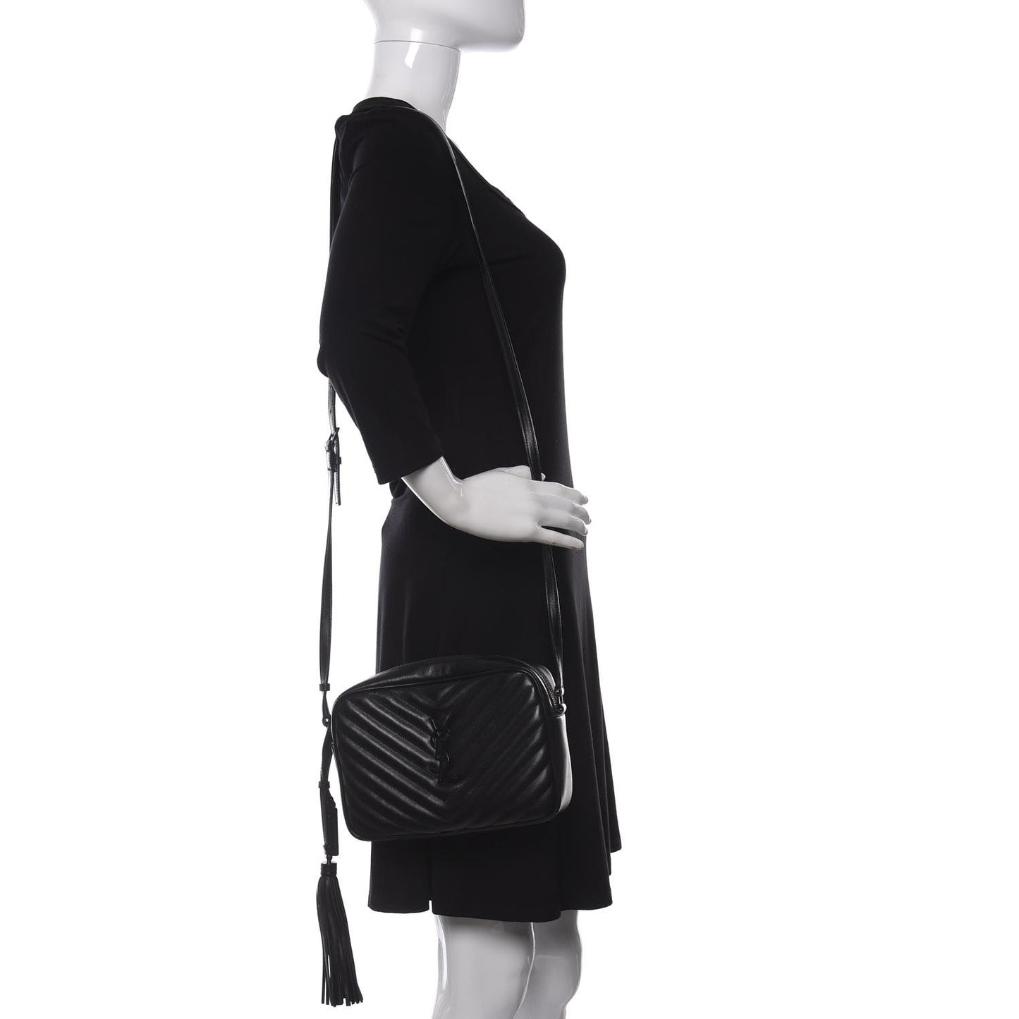 Calfskin Matelasse Monogram Lou Camera Bag Black