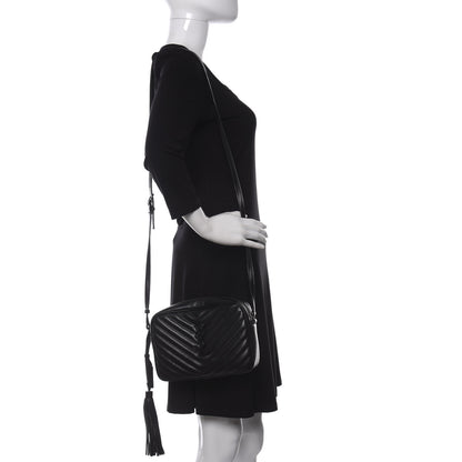 Saint Laurent Calfskin Matelasse Monogram Lou Camera Bag Black 2 of 9