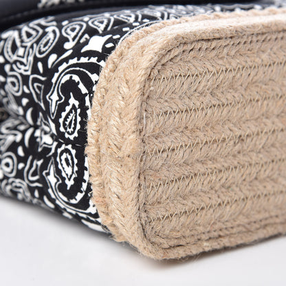 Saint Laurent Cotton Bandana Y Quilted Monogram Toy Loulou Crossbody Bag Black White 9 of 11