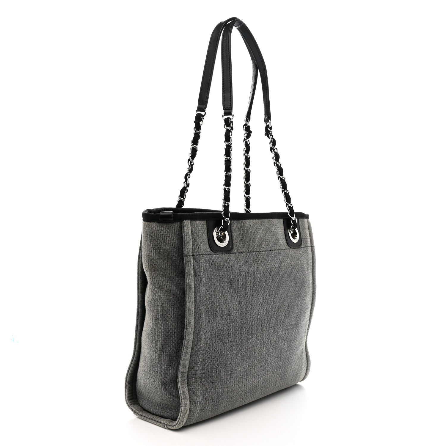 Chanel Canvas Mini Deauville Tote Dark Grey 3 of 10