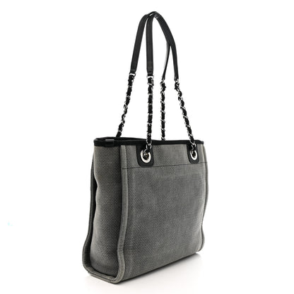Chanel Canvas Mini Deauville Tote Dark Grey 3 of 10