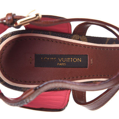 Louis Vuitton Calfskin Monogram Voyage Sandals 36.5 Grenade 9 of 11