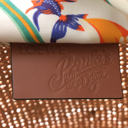 Loewe Calfskin Raffia Parrot Paulas Ibiza Pochette Bag Natural Tan 6 of 10