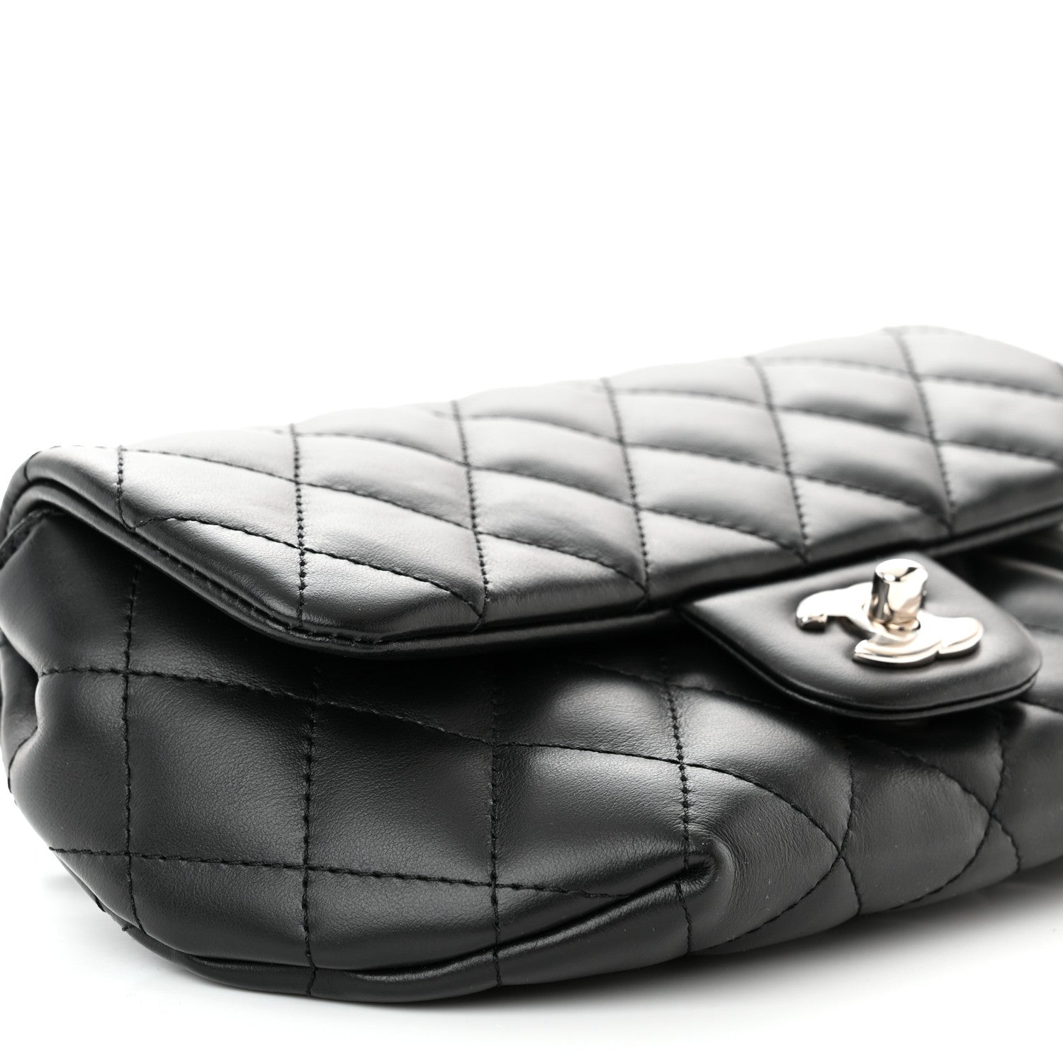 Chanel Calfskin Quilted CC Uniform Flap Belt Bag Black 9 of 11