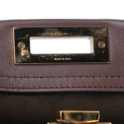 Fendi Vitello Seta Shiny Nappa Medium Peekaboo Iconic Satchel Moresco Rosa Doll 6 of 12