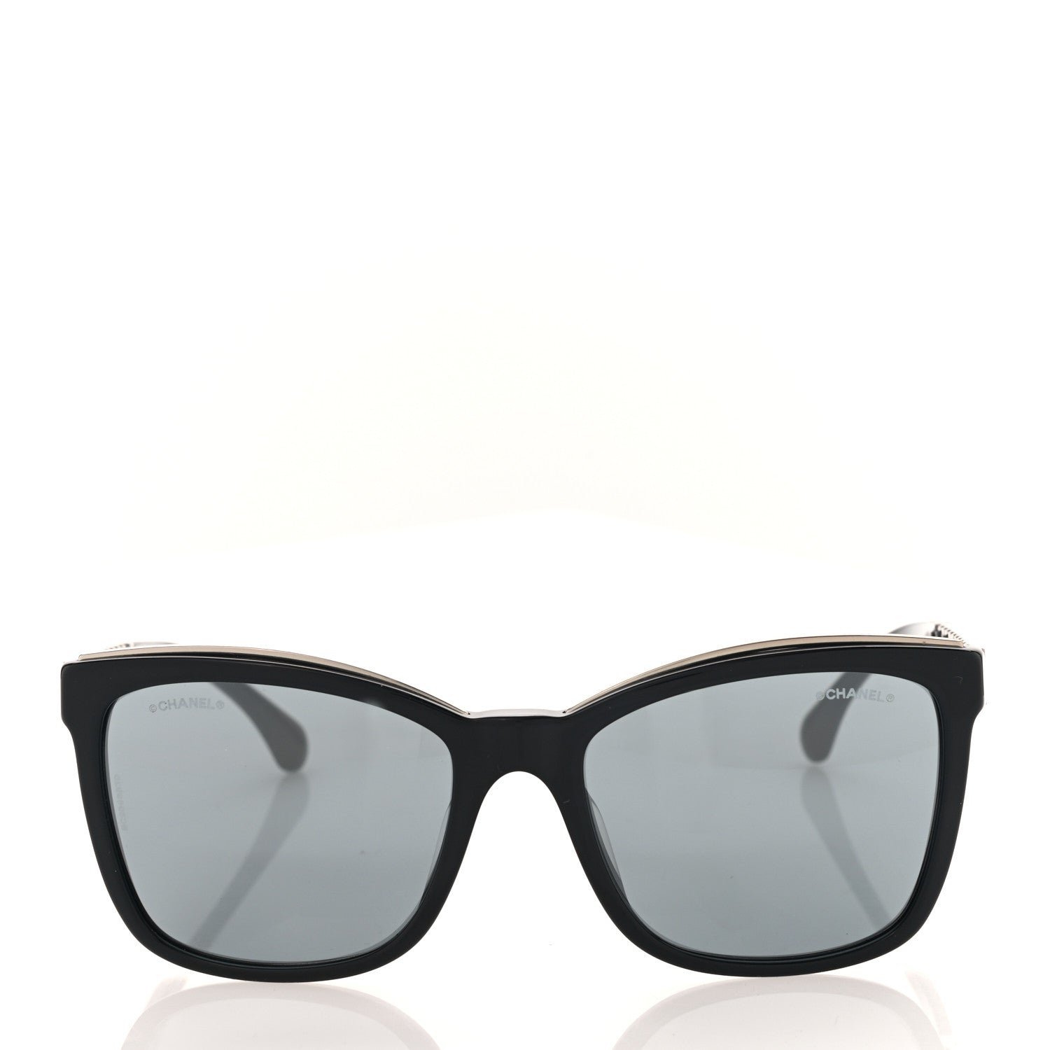Chanel Calfskin Square Chain Sunglasses 5360-Q-A Black 2 of 9