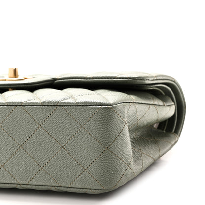 Chanel Iridescent Caviar Quilted Small Double Flap Green 10 of 10