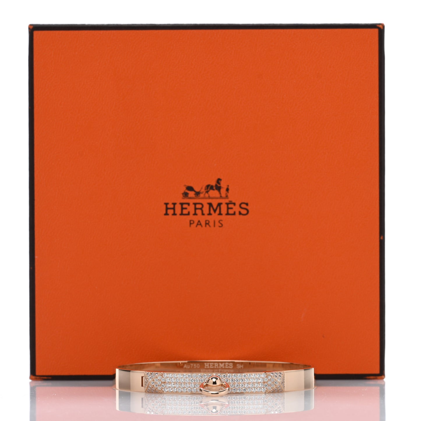 18K Rose Gold Diamond PM Collier De Chien Pave Bracelet SH