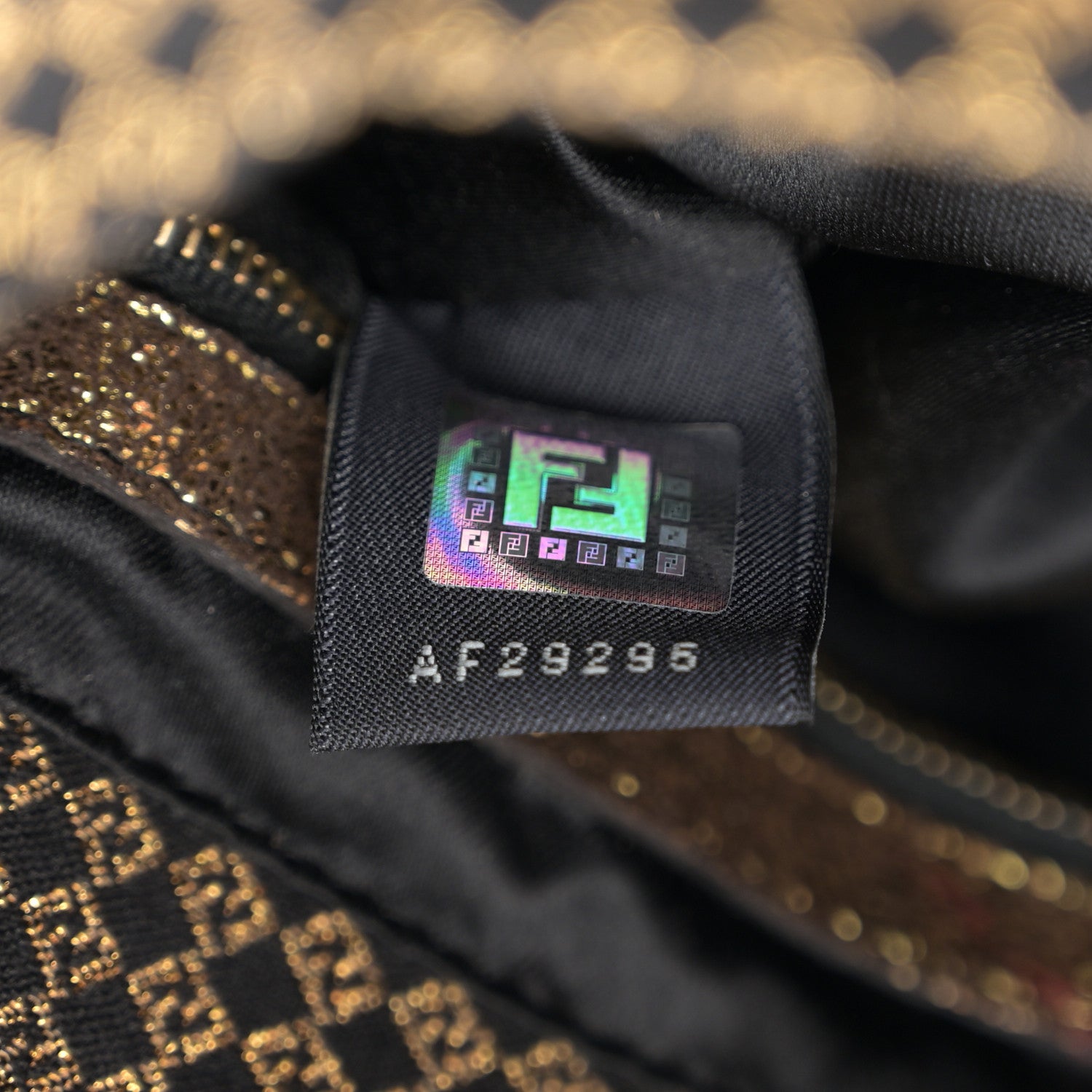 Fendi Micro Zucchino Baguette Black Gold 7 of 12