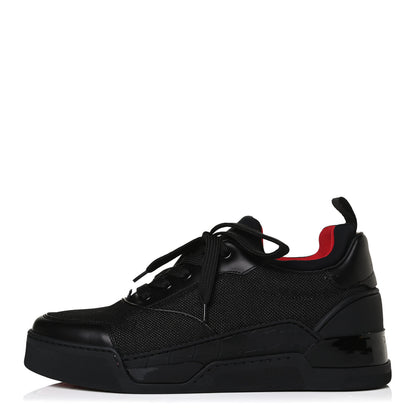 Christian Louboutin Calfskin Tisse Serre Patent Neoprene Aurelien Flat Sneakers 40 Black 1 of 13