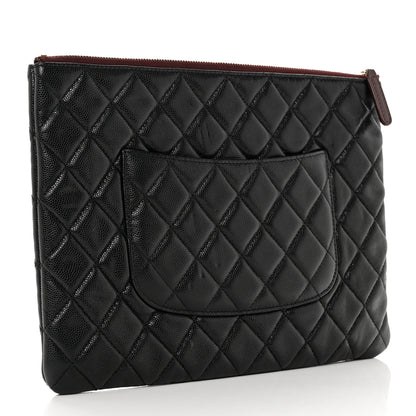 Chanel Caviar Quilted Medium Cosmetic Case Black 3 of 8