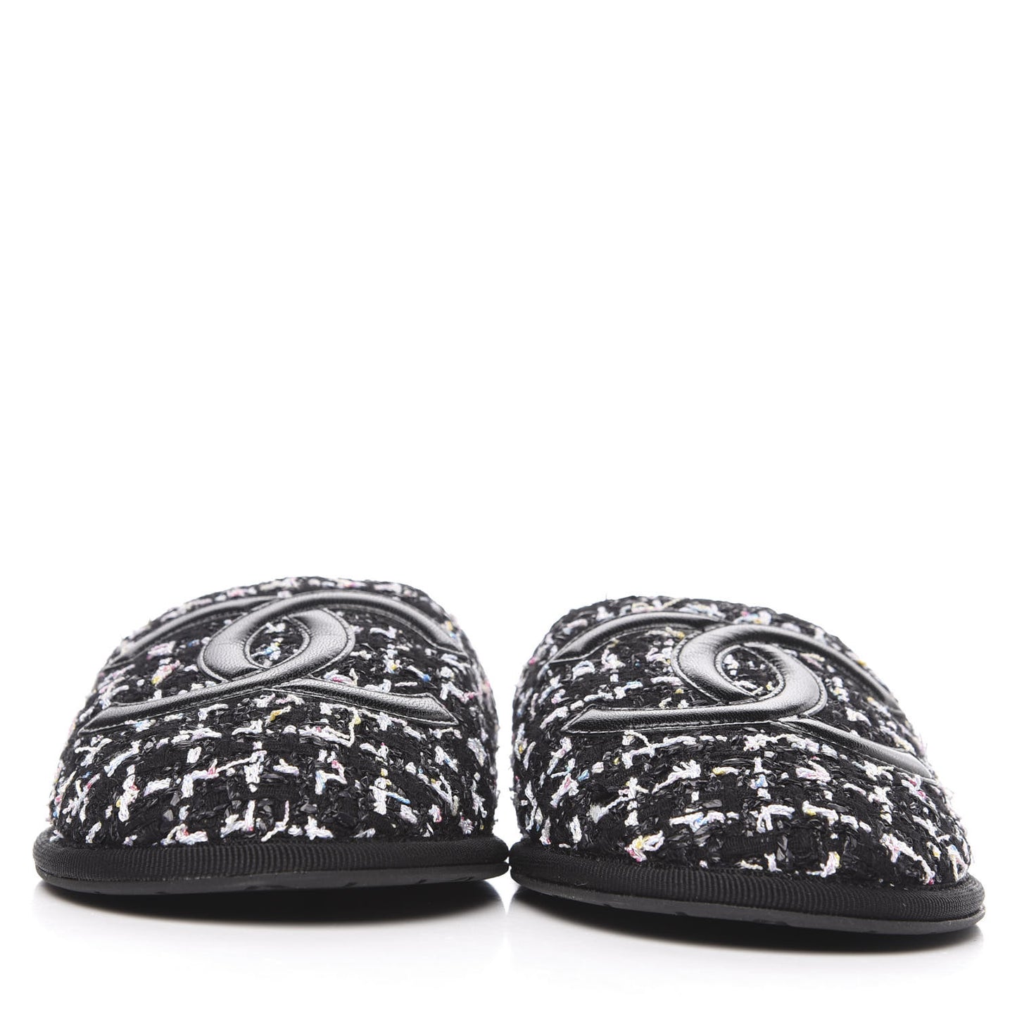 Tweed CC Flat Mules XS Black