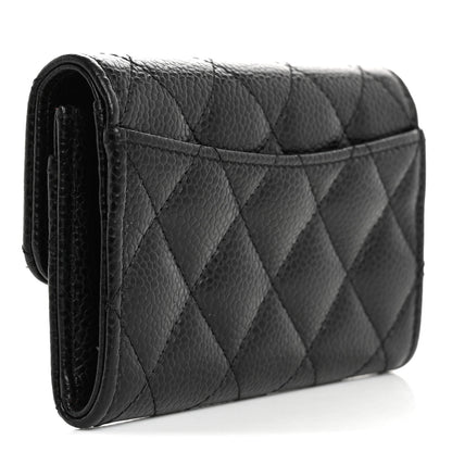 Chanel Caviar Quilted Flap Card Holder Wallet Black 3 of 8