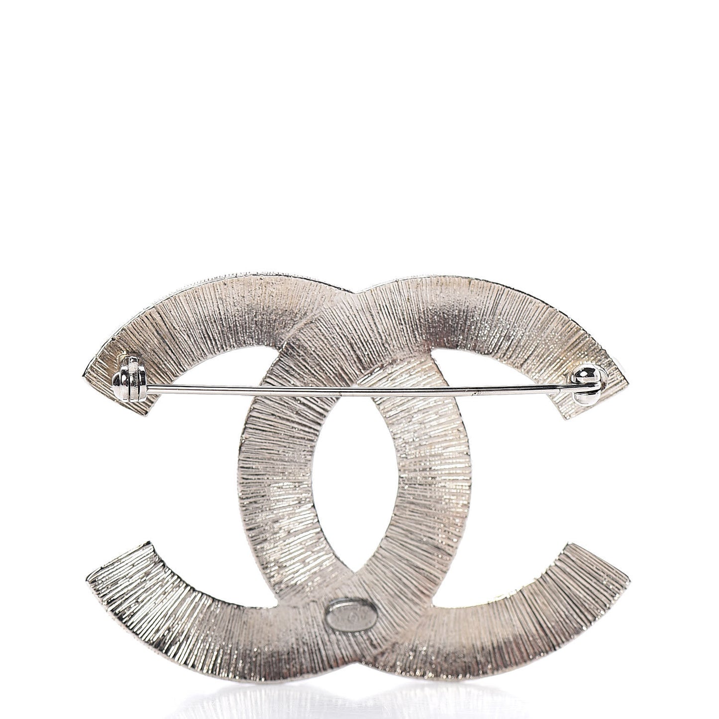 Baguette Crystal CC Brooch Silver