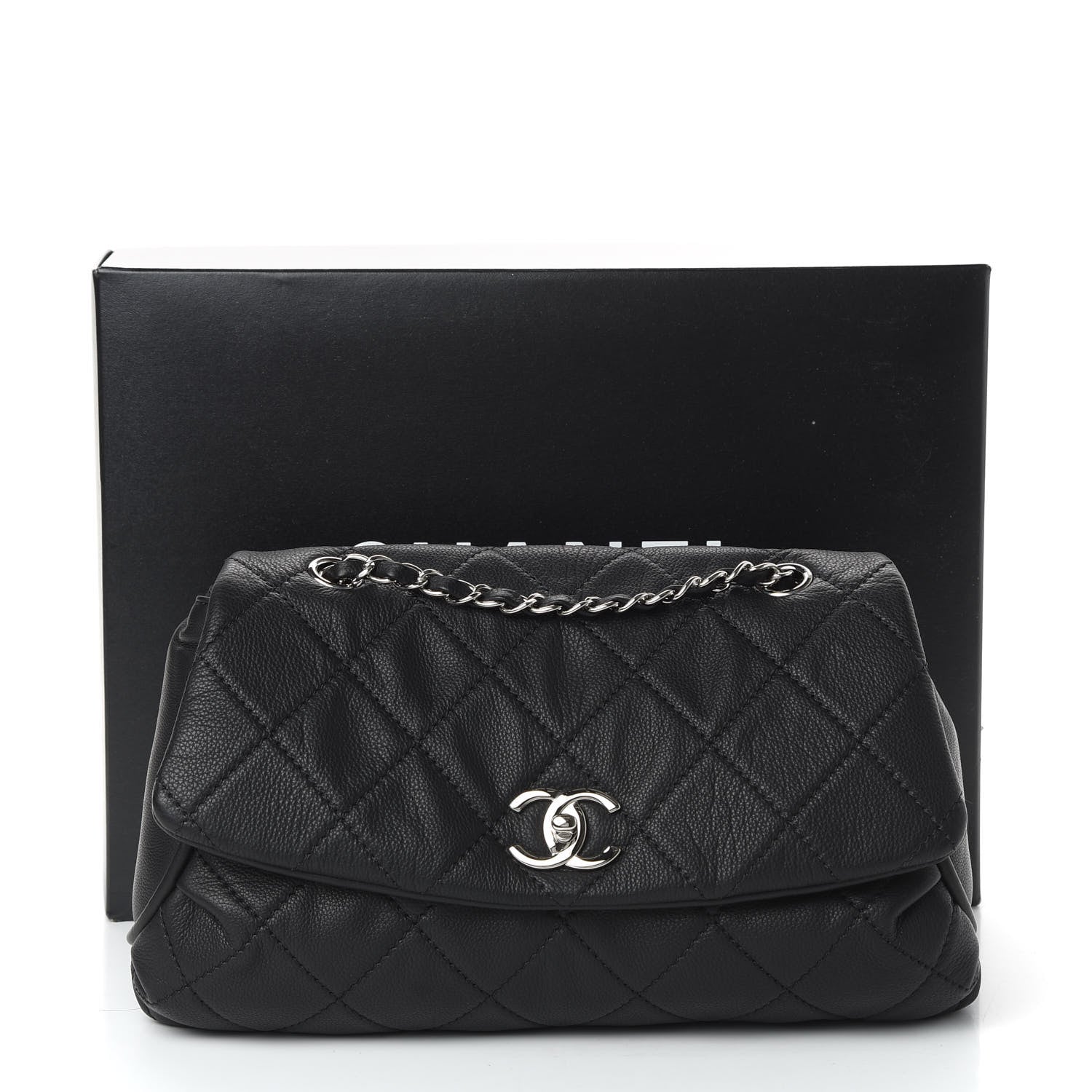 Chanel Grained Calfskin Single Flap Black 11 of 11