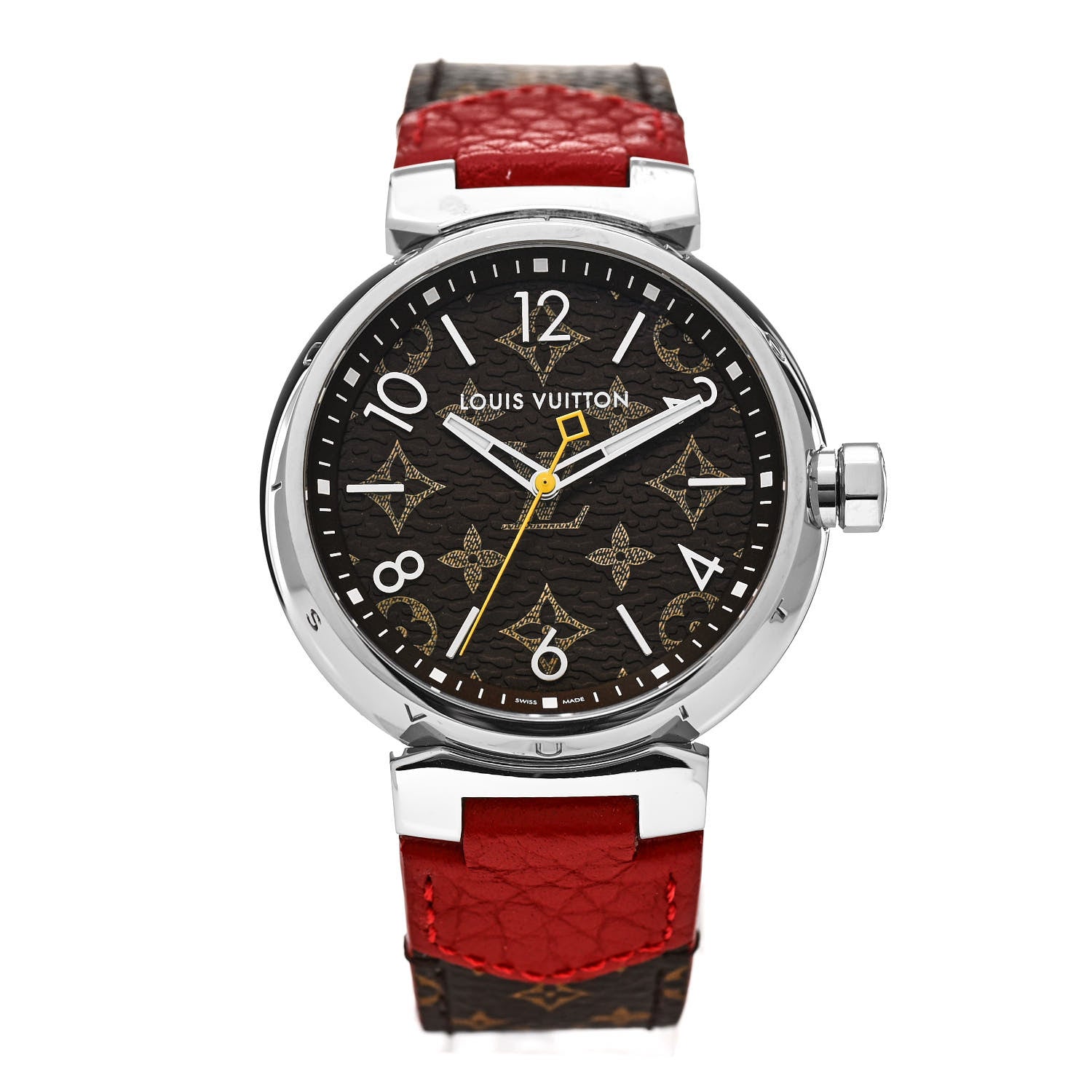 Louis Vuitton Stainless Steel Monogram 39mm Tambour Monogram Quartz Watch 1 of 6